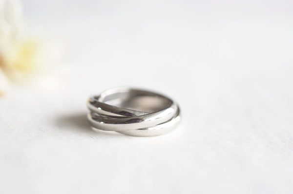 Overlap Ring - Steel Silver