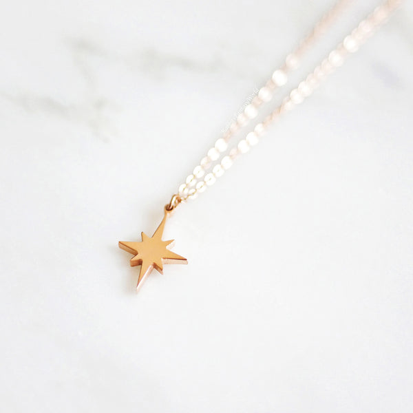 North Star Necklace - rose gold