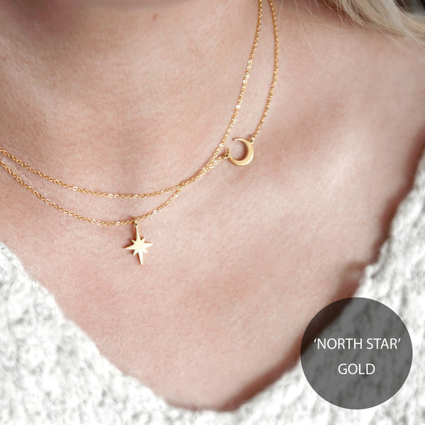 North Star Necklace - steel silver
