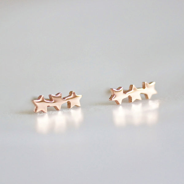 Triple Star Stud Earrings - 3 colours
