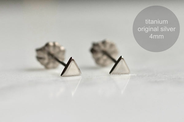 Triangle Stud Earrings - 2 sizes - titanium