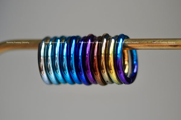 Basic 8mm 10mm Crystal Titanium Hoop Earrings: Anodized