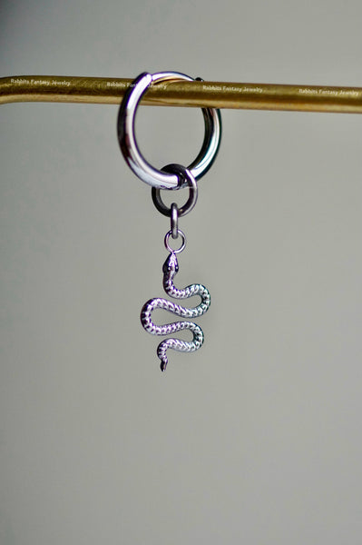 Snake Dangle Earring - Titanium