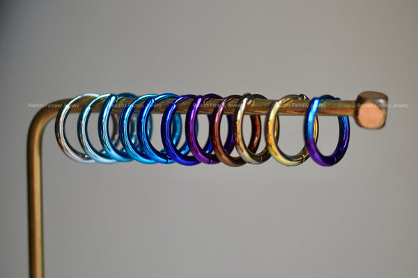 Basic 10mm Titanium Hoop Earrings: Anodized