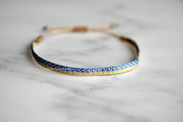 Woven Bracelet - Blue Gold