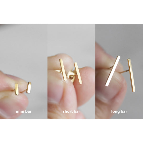 Mini Bar Earrings Gold Stainless Steel 