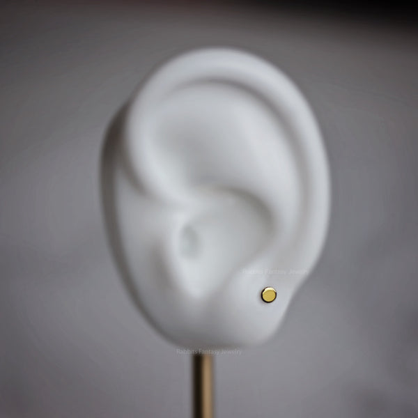 Dot 4mm Stud Earrings - - implant grade titanium anodized