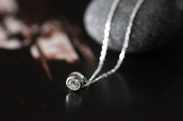 Crystal Clover Necklace - sterling silver