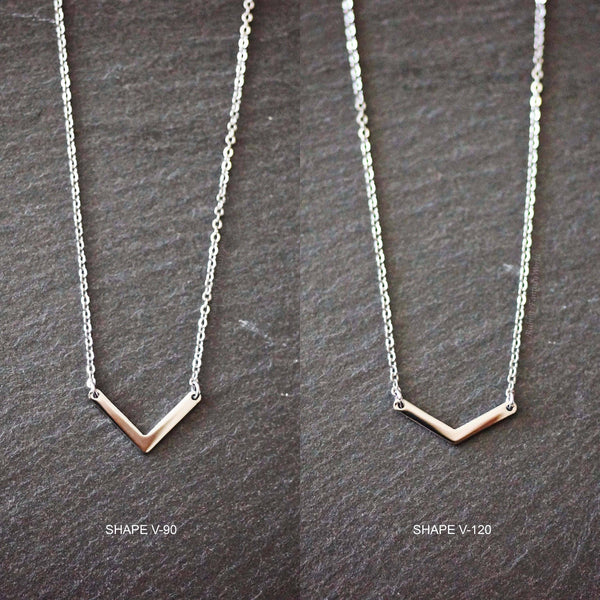 Shape V-120 necklace - steel silver