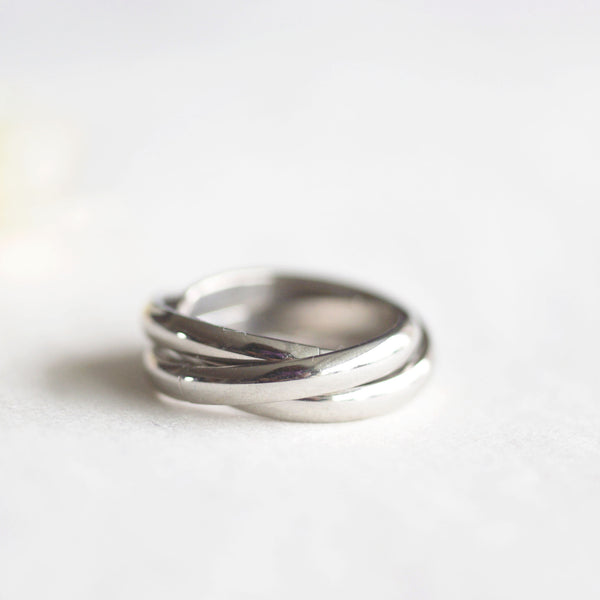 Overlap Ring - Steel Silver